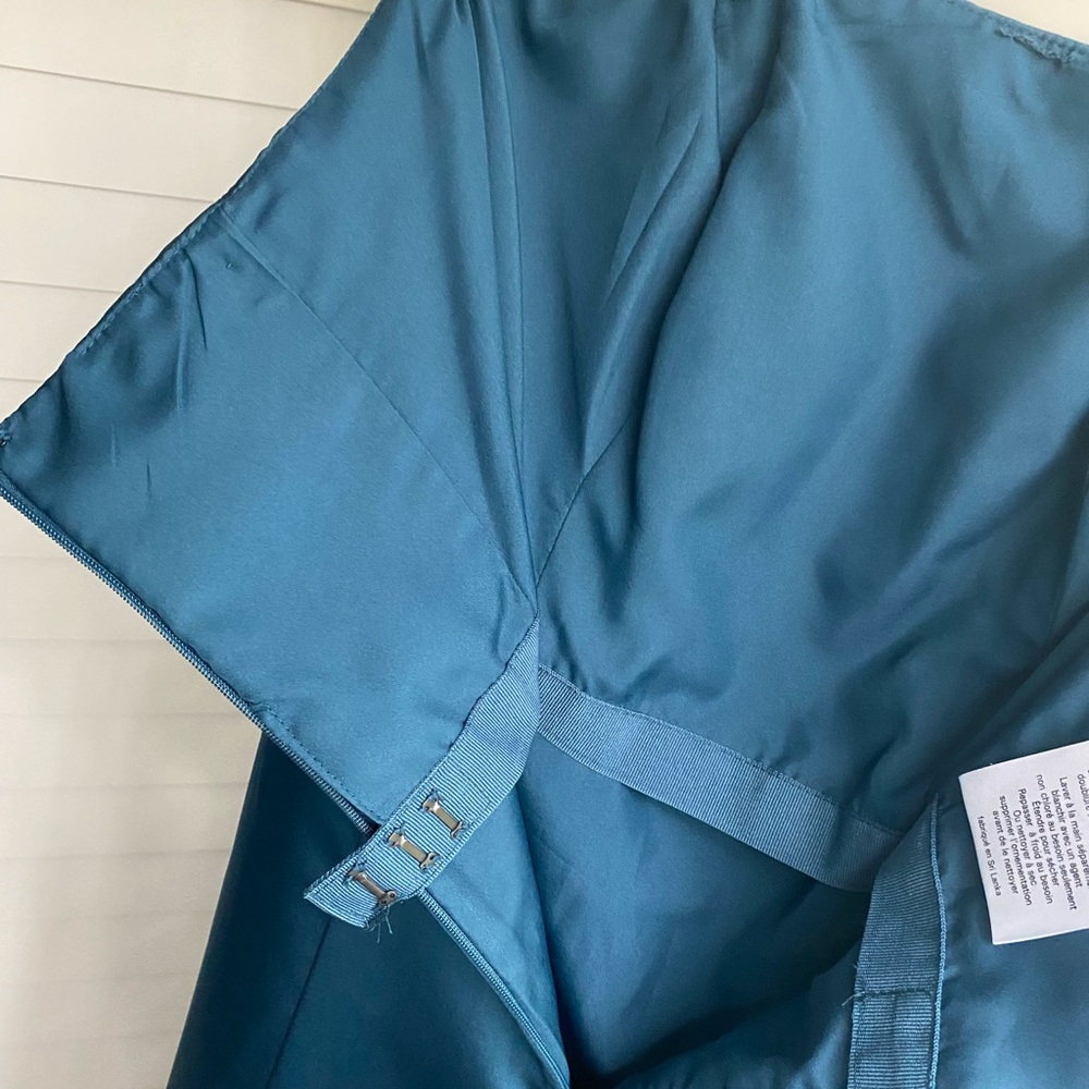 David's Bridal Teal Dress with Rhinestone Detail - Picture 7 of 10